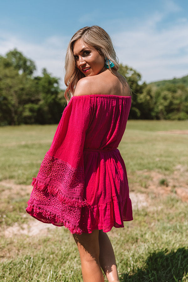 Santa Cruz Kisses Tunic Dress In Fuchsia Image - 4