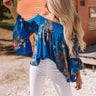 First Class To Cancun Off Shoulder Top In Royal Blue Image - 1