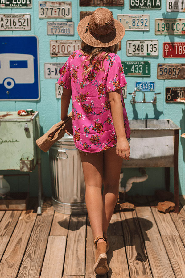 Made For Maui Floral Shift Top In Pink Image - 5