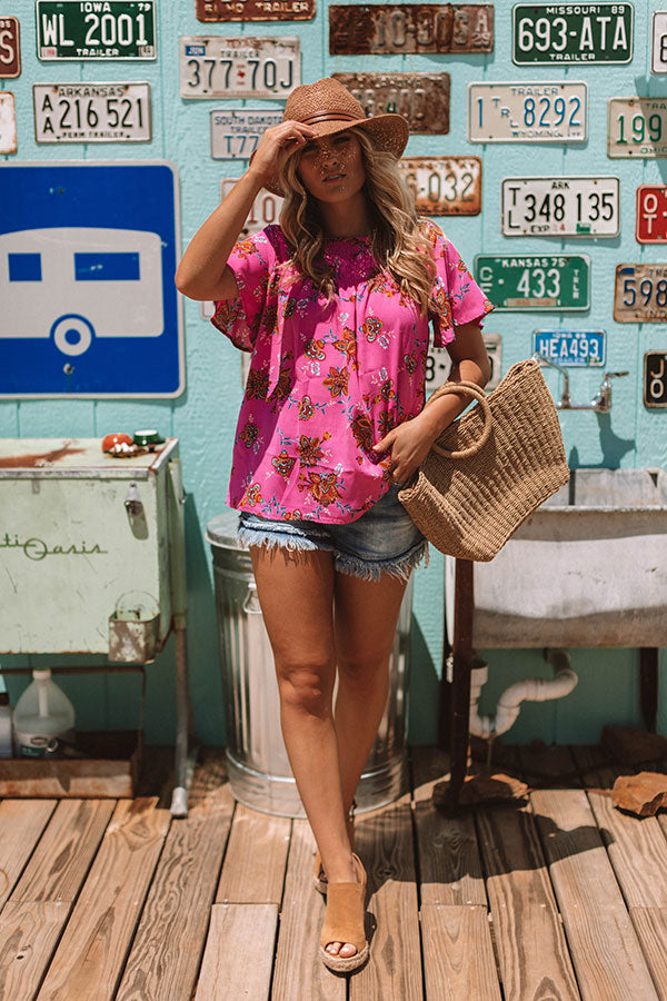 Made For Maui Floral Shift Top In Pink Image - 2