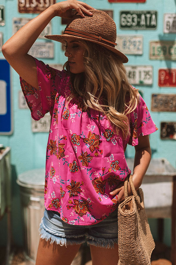 Made For Maui Floral Shift Top In Pink Image - 1