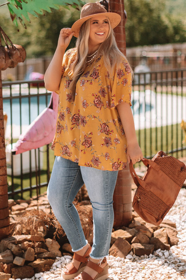Made For Maui Floral Shift Top In Marigold  Curves Image - 2