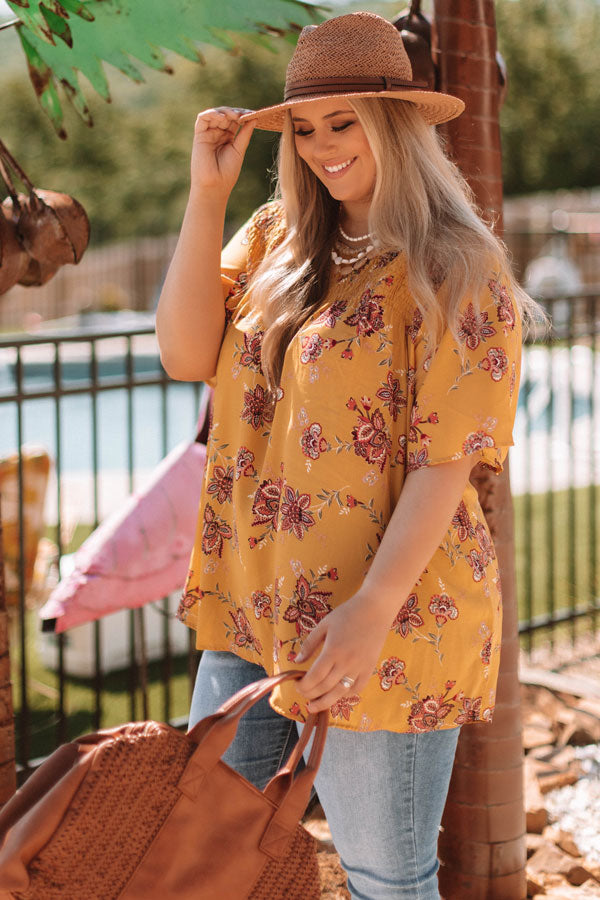Made For Maui Floral Shift Top In Marigold  Curves Image - 3