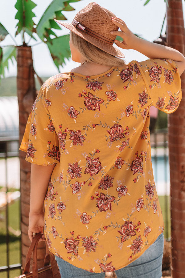 Made For Maui Floral Shift Top In Marigold  Curves Image - 5