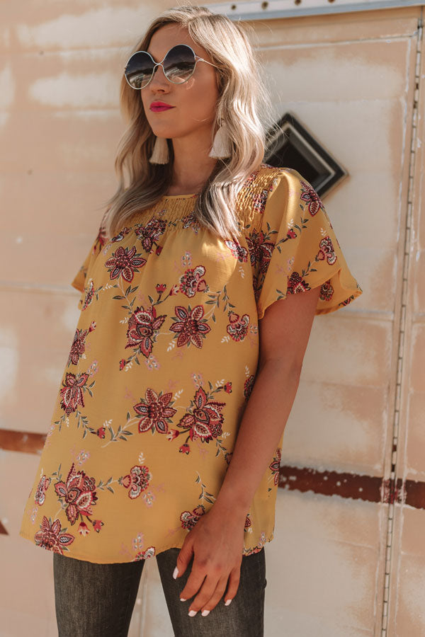 Made For Maui Floral Shift Top In Marigold Image - 1