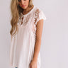 Manhattan High Rise Lace Shift Top in Light Peach Image - 1