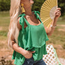 Cabo Weather Tiered Tank In Kelly Green Image - 1