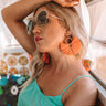 Lounging In Key Largo Fan Earrings In Orange Image - 1