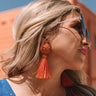 Midnight Kisses Tassel Earrings In Pumpkin Image - 1