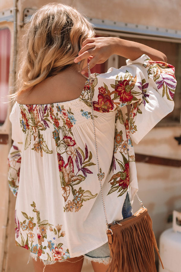 First Class To Cancun Off Shoulder Top In Ivory Image - 4