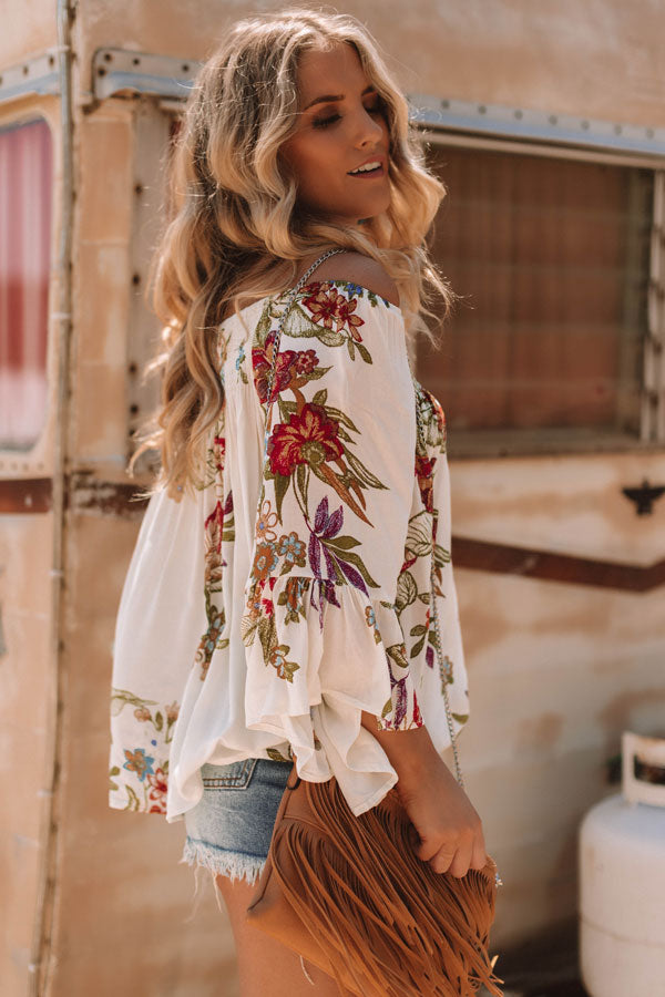 First Class To Cancun Off Shoulder Top In Ivory Image - 2