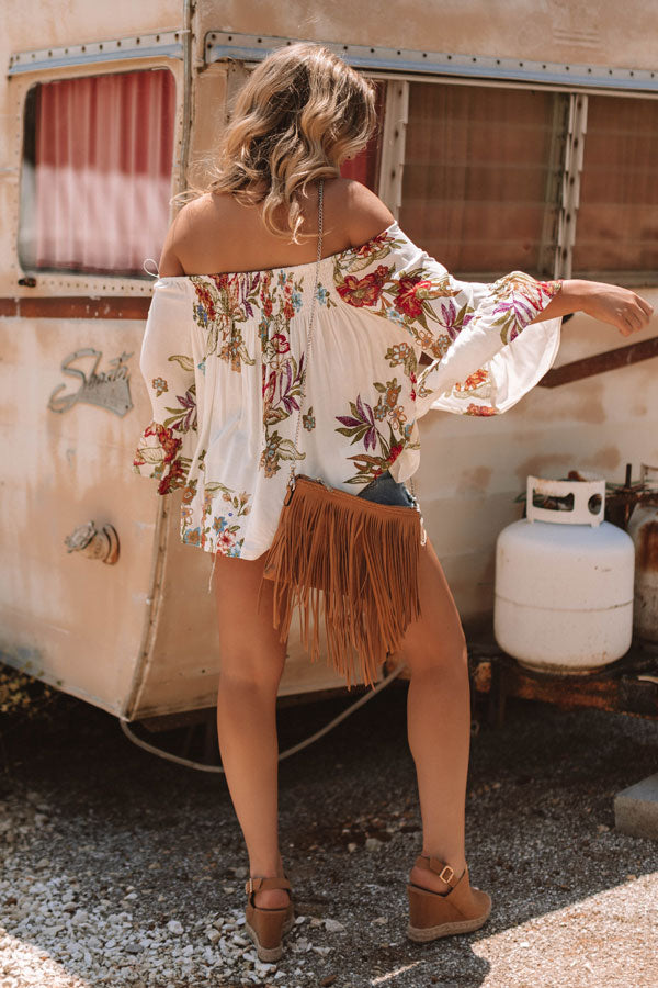 First Class To Cancun Off Shoulder Top In Ivory Image - 5