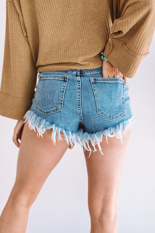 Lattice Frayed Shorts