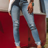 The Eliza Midrise Distressed Ankle Skinny in Medium Wash Image - 1