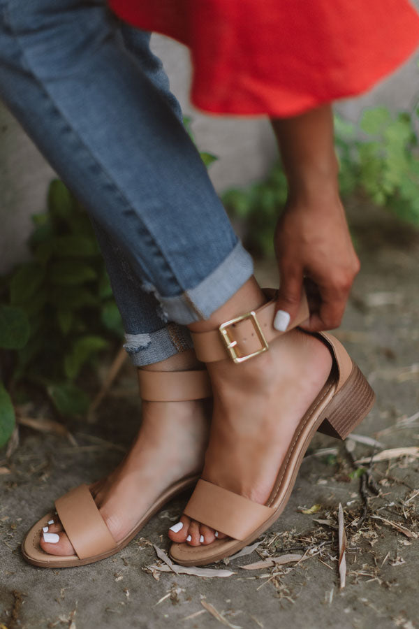 The Caylie Sandal In Tan Image - 1