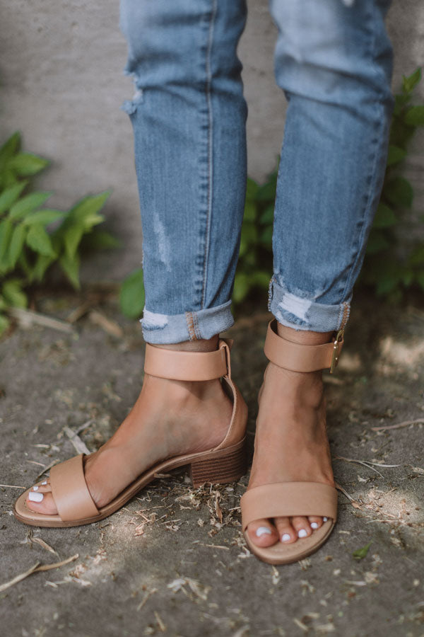 The Caylie Sandal In Tan Image - 4