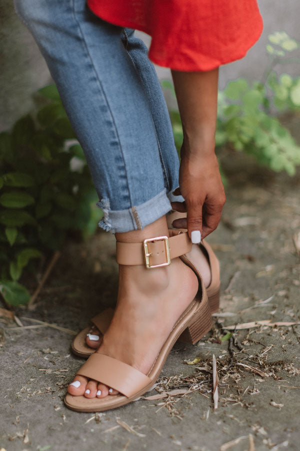The Caylie Sandal In Tan Image - 3