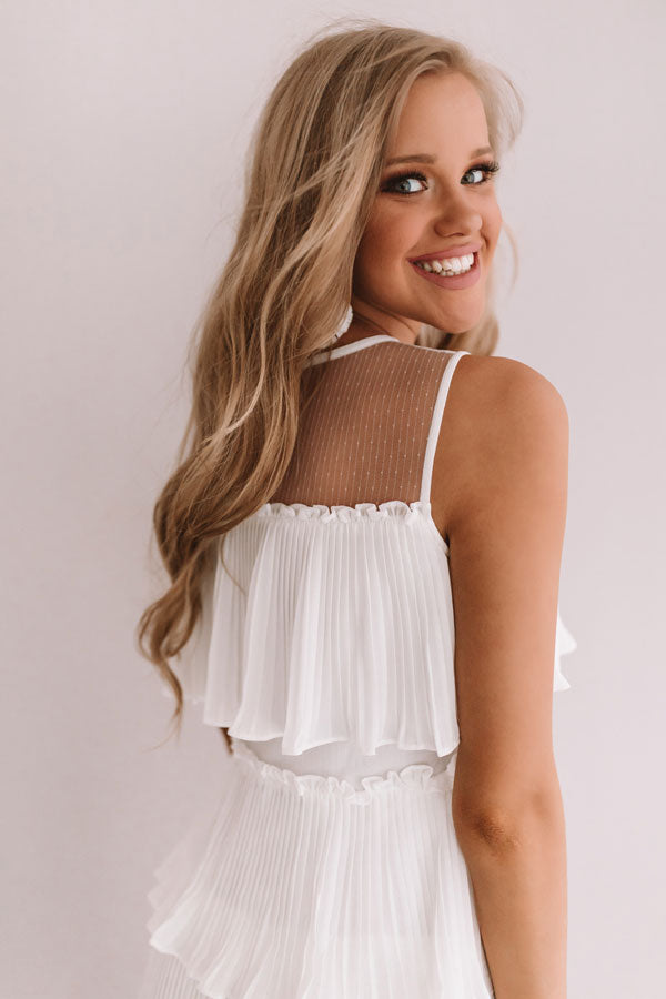 Cabernet Soiree Tiered Dress In White Image - 4