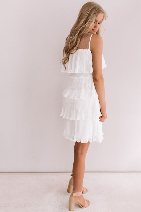 Cabernet Soiree Tiered Dress In White Image - 5