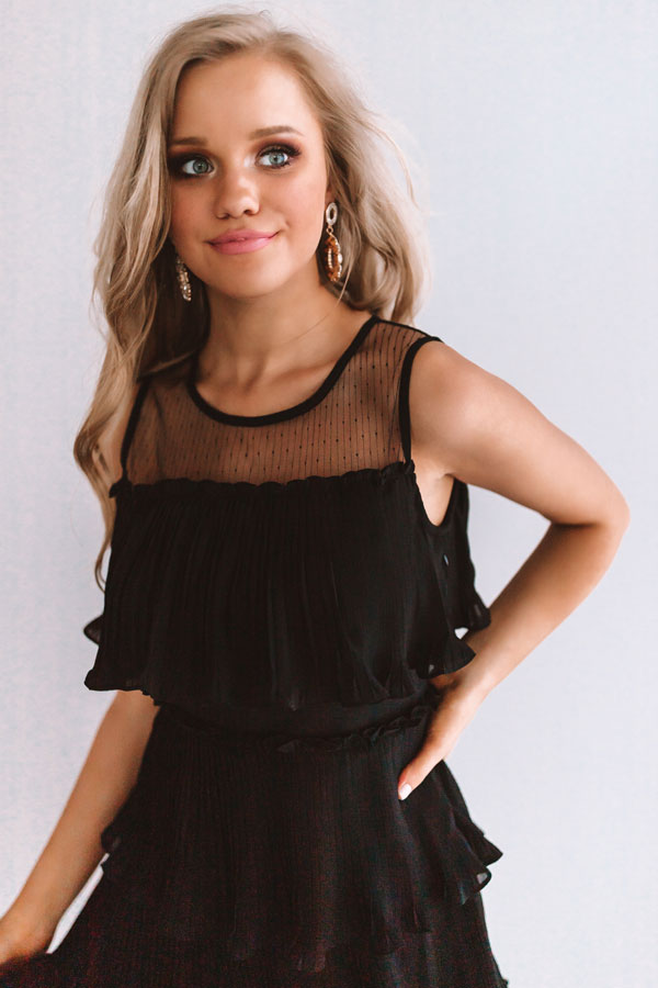 Cabernet Soiree Tiered Dress In Black Image - 4