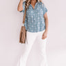 President Of Chic Button Up Top In Airy Blue Image - 1