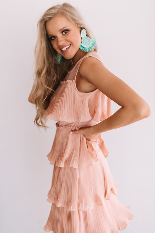 Cabernet Soiree Tiered Dress In Blush Image - 4