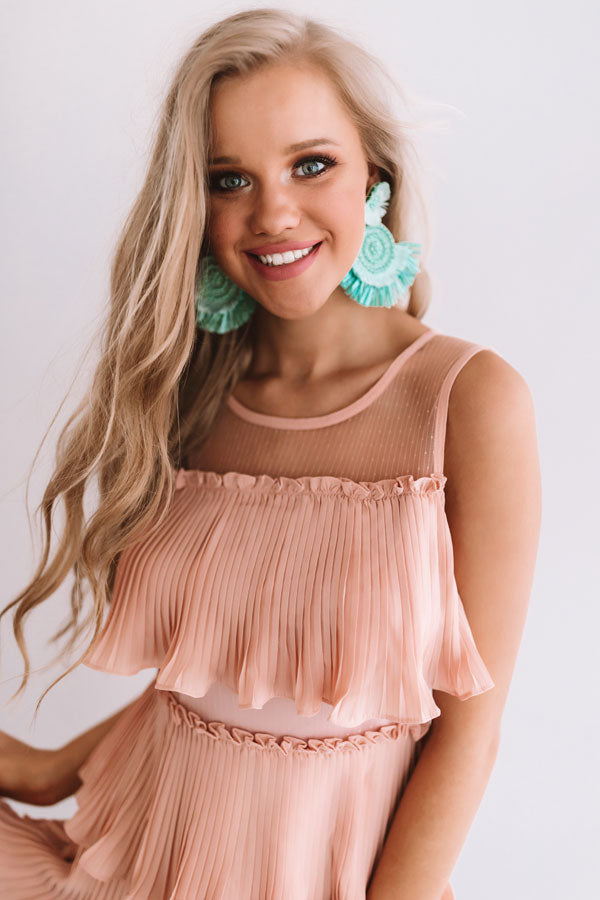 Cabernet Soiree Tiered Dress In Blush Image - 3