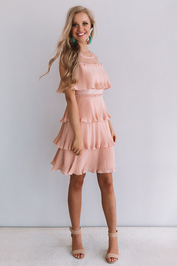Cabernet Soiree Tiered Dress In Blush Image - 1