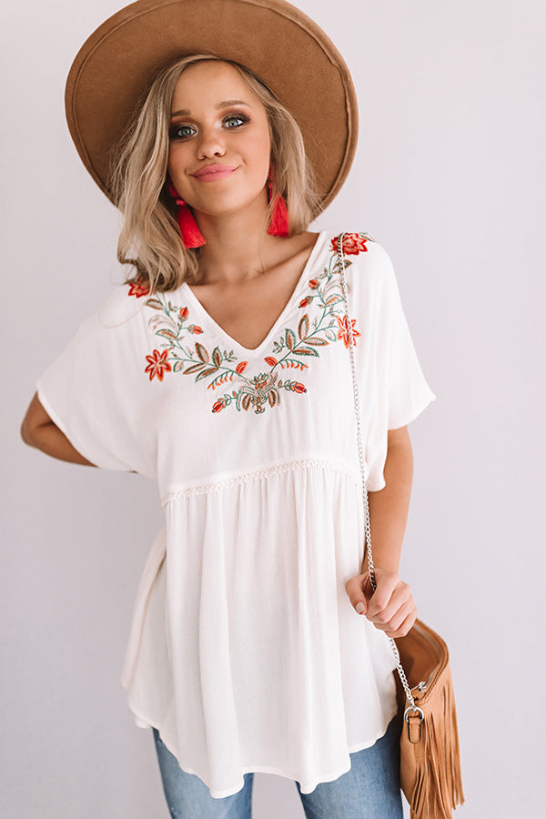 Love Sick Embroidered Babydoll Top • Impressions Online Boutique
