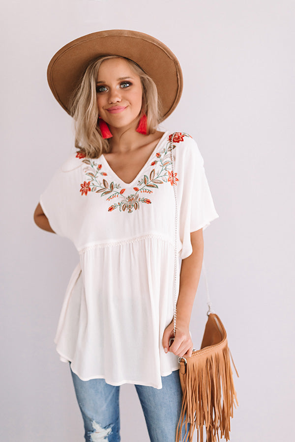Love Sick Embroidered Babydoll Top Image - 1