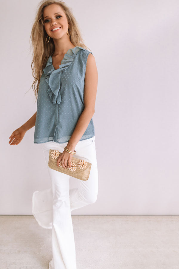 Mykonos Meet Up Ruffle Top In Pear • Impressions Online Boutique