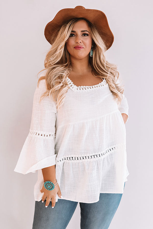 New Grooves Crochet Top In White  Curves Image - 1