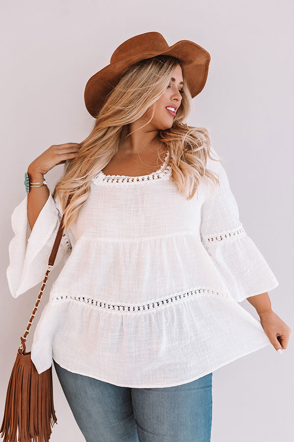 New Grooves Crochet Top In White  Curves Image - 3