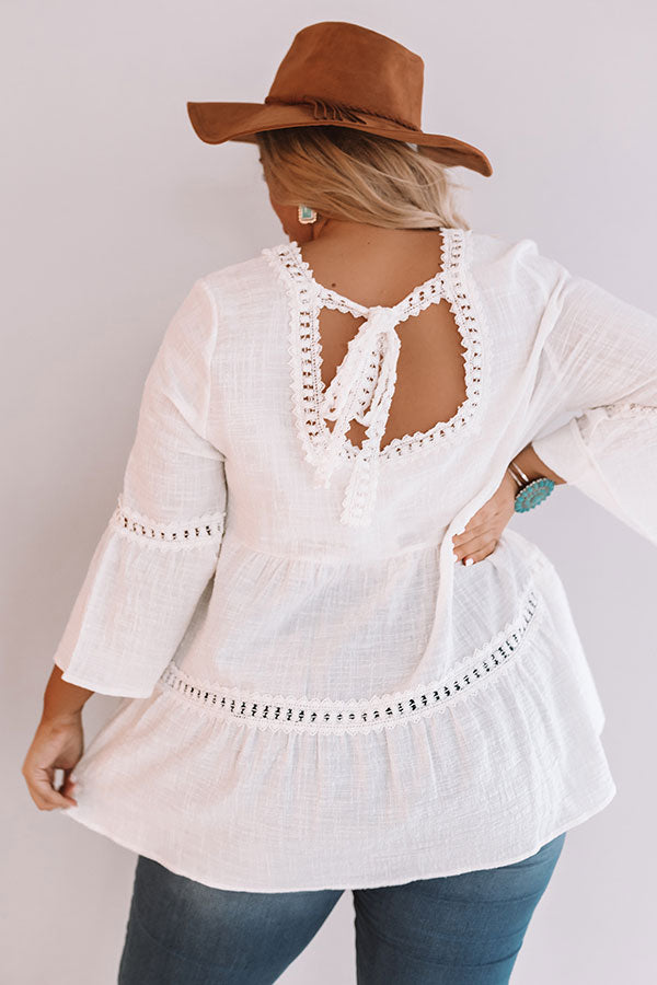 New Grooves Crochet Top In White  Curves Image - 4