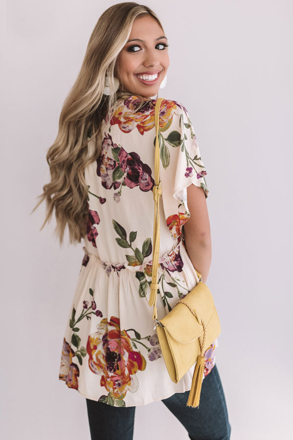 Sunrise Mimosas Babydoll Top In Cream Image - 4