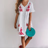 In The Moment Embroidered Babydoll Dress In White Image - 1