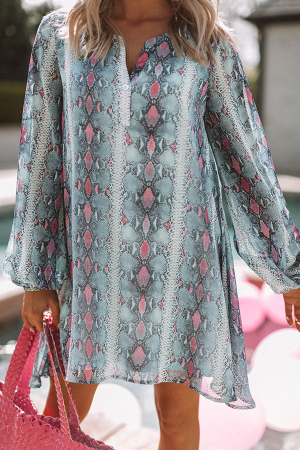 Tour Of Tuscany Snake Print Tunic Dress Image - 2