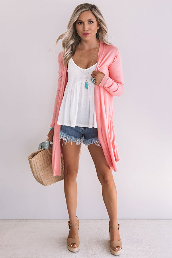 Layover In London Cardigan In Blooming Dahlia Image - 1