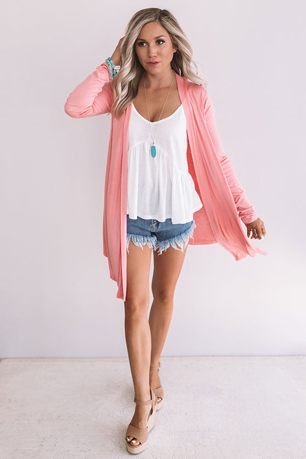 Layover In London Cardigan In Blooming Dahlia Image - 3