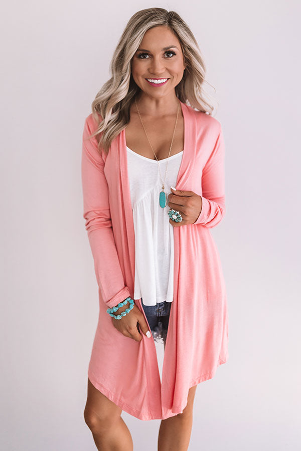 Layover In London Cardigan In Blooming Dahlia Image - 2