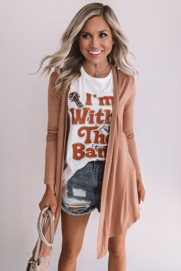 Layover In London Cardigan In Camel Image - 3