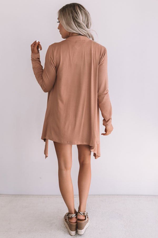 Layover In London Cardigan In Camel Image - 5