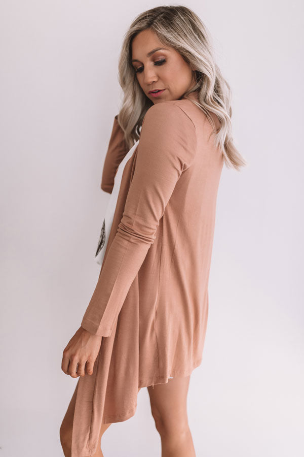 Layover In London Cardigan In Camel Image - 4