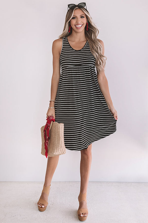 Feeling Pretty Stripe Babydoll Dress In Black Image - 2