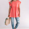 Pinot In Paradise Babydoll Top In Coral Image - 1