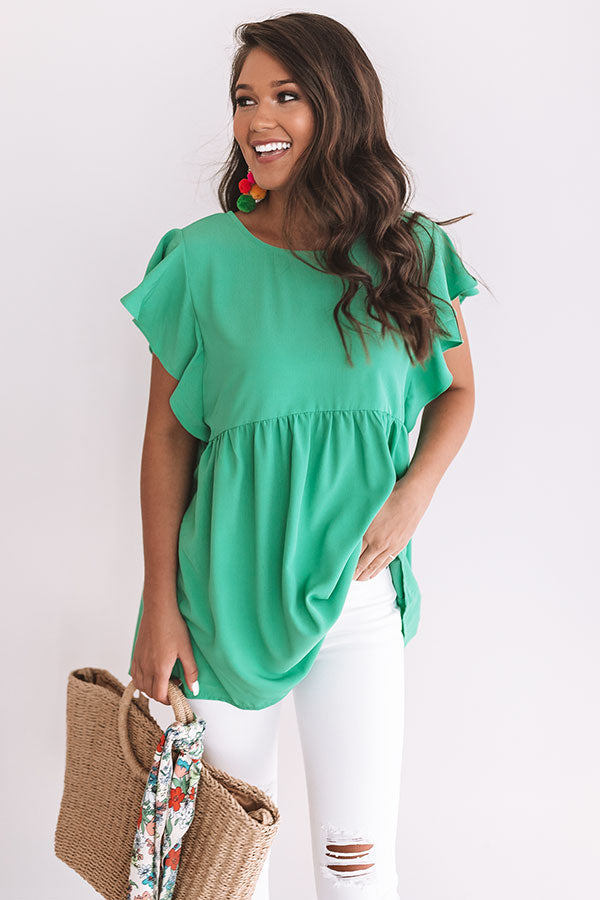 Pinot In Paradise Babydoll Top In Emerald • Impressions Online Boutique