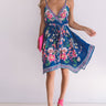 Paradise Luxe Floral Dress In Royal Blue Image - 1