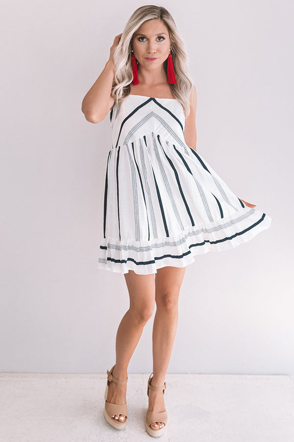 Sunshine On My Mind Stripe Babydoll Dress In Navy Image - 2