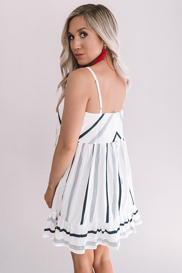 Sunshine On My Mind Stripe Babydoll Dress In Navy Image - 3