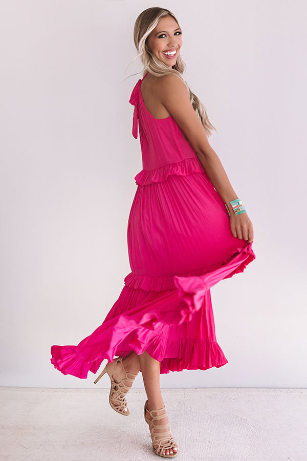 On Holiday Ruffle Maxi In Fuchsia Image - 5